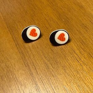 Heart Sushi Stud Earrings